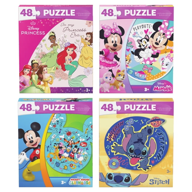 Disney 4 48-Piece Jigsaw Puzzles Bundle, for Ages 3 and up