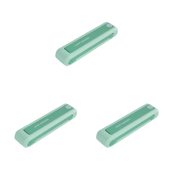 serony 1/2/3 Clothes Hanger Holder Plastic Waterproof Wall Mounted Folding Household Living Room Shelf Punchless Organizing Rack Light Green 3PCS