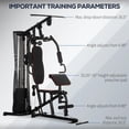 thumbnail image 2 of Soozier Home Gym Equipment Multifunctional Weight Machine W/ 100Lbs Weight Stack, 2 of 9