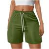 Plebaso Womens Casual Shorts Summer Drawstring Loose Shorts Solid Color Lightweight Walking Shorts for Women