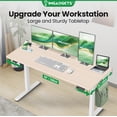 thumbnail image 3 of IMGadgets Bureau Debout Électrique Réglable / 55 Pieds' x 24 Pieds' Grand Espace de Travail avec 2 Crochets / Bureau Ergonomique Assis-Debout / Résistant aux Égratignures et Imperméable / Bureau à Hauteur Réglable pour le Travail et la Maison, 3 of 9