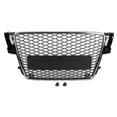 thumbnail image 2 of Hex Mesh Badgeless Grille Front Intake Grill Glossy Black Refit For RS Style Fits For A5/S5 B8 2008-2011, 2 of 8