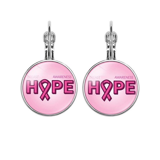 Caring For Breast Theme Accessories Breast Awareness Womens Earrings Ear Hooks