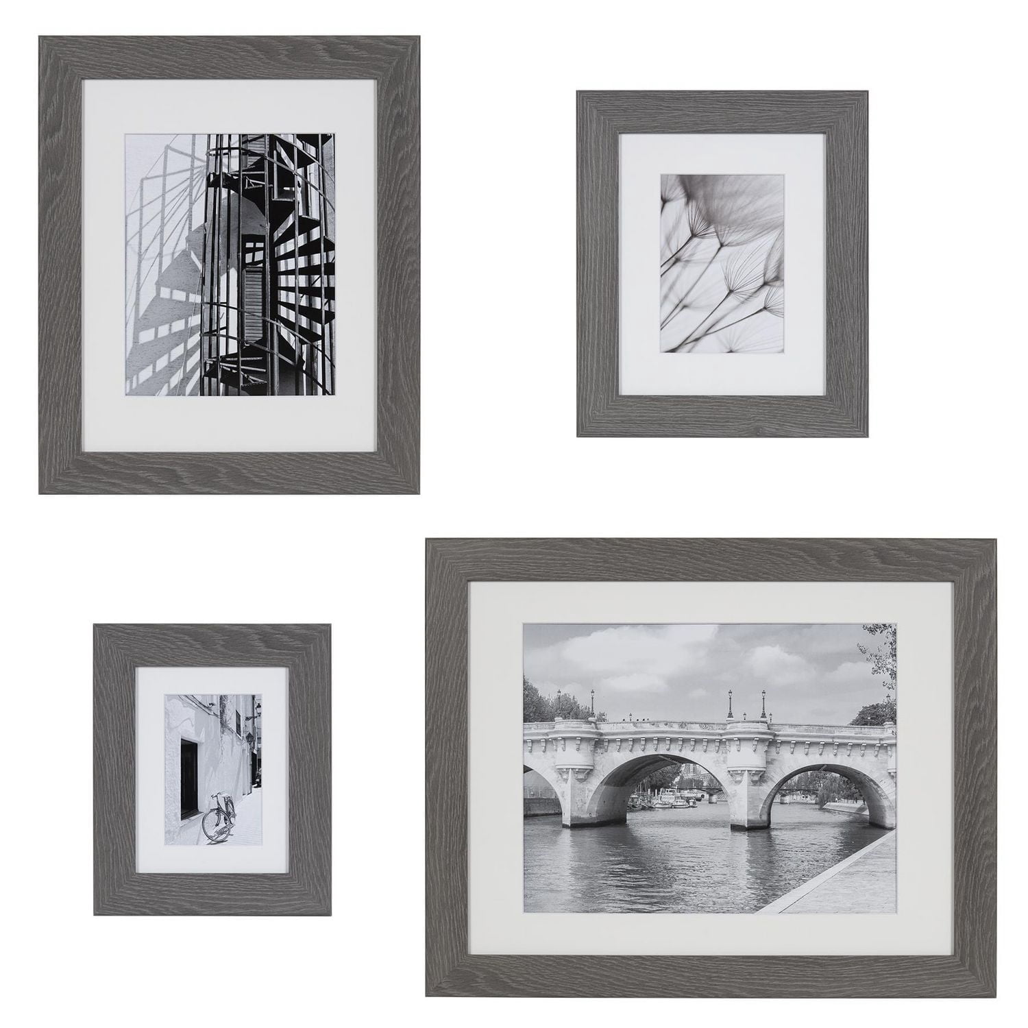 DesignOvation Museum 11" x 14" Matted to 8" 10" Grey Picture Frame