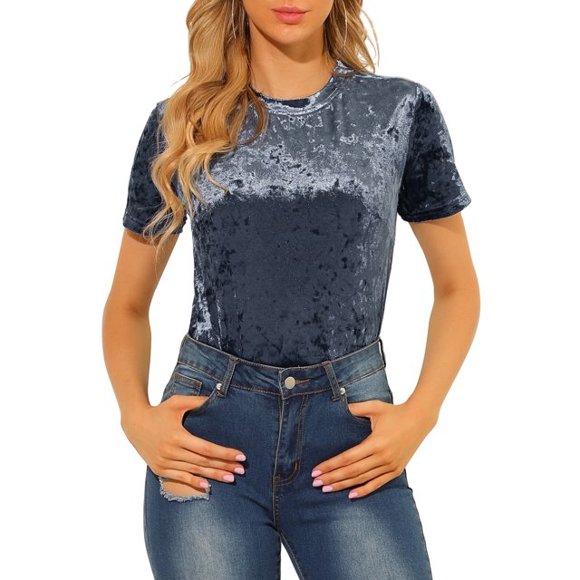 INSPIRE CHIC T-Shirt Décontracté à Manches Courtes et Col Rond en Velours pour Junior, Idéal pour les Fêtes de Noël
