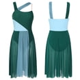 thumbnail image 3 of Alvivi Justaucorps-Robe de Ballet à Blocs de Couleur pour Danse Lyrique Moderne pour Femme pour Costume de Compétition de Danse Vert m, 3 of 7