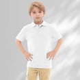 thumbnail image 2 of T-shirts Garçons Été Décontracté Manches Courtes Polo Classique Col Rabattu Blanc 12-13 Ans, 2 of 5