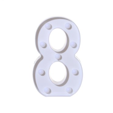 XZNGL Alphabet LED Digital Lights Light Up White Plastic Digital Standing Hanging 7