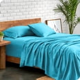 thumbnail image 2 of Bare Home Premium 1800 Collection Ensemble de Draps 3 Pcs, Très Grand Simple, Aqua, 2 of 10