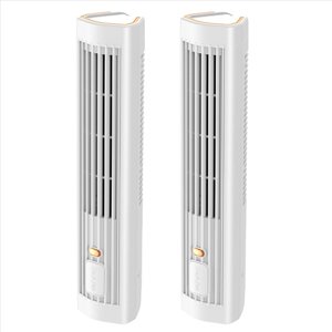 2X Télécommande automatique Air Conditionneur, USB Personnel Air Conditionneur Mini Conditionneur avec 3-Speed Ventilateur électrique blanc,2 x mini air conditionneur, blanc