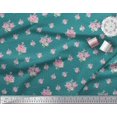 thumbnail image 2 of Soimoi Poly Georgette Tissu Triangle, Feuilles & Rose Imprimé Floral Tissu 1 Yard 52 Inch Wide, 2 of 3