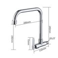 thumbnail image 3 of BUYISI Brass Chrome Kitchen Sink Faucet Wall Mount Tap Single Handle Cold Water Taps, 3 of 9