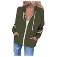 thumbnail image 2 of Women‘s Casual  Printing Hooded Splicing  Draped With Pockets Jacket Coat, 2 of 5