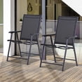 thumbnail image 2 of Outsunny 2-Piece Folding Dining Chair Set with Armrests, Black, 2 of 10