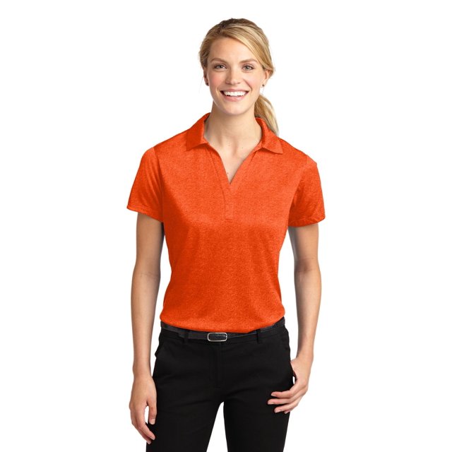 Sport-Tek Polo pour Femmes Heather Contender m Orange Profond Heather