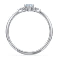 thumbnail image 4 of Birthstone Oval Ring with Shoulder Accents - Aquamarine (March), 4 of 5
