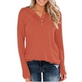 thumbnail image 1 of Meichang Womens Henley Shirts Long Sleeve Tops Button Neck Loose Fit Pullover Basic Solid Going Out Tops Spring Fashion Outfits 2025, 1 of 7