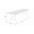 thumbnail image 3 of Cosco Deluxe 8 Foot X 30 Inch Fold-in-Half Blow Molded Folding Table, White, 3 of 9
