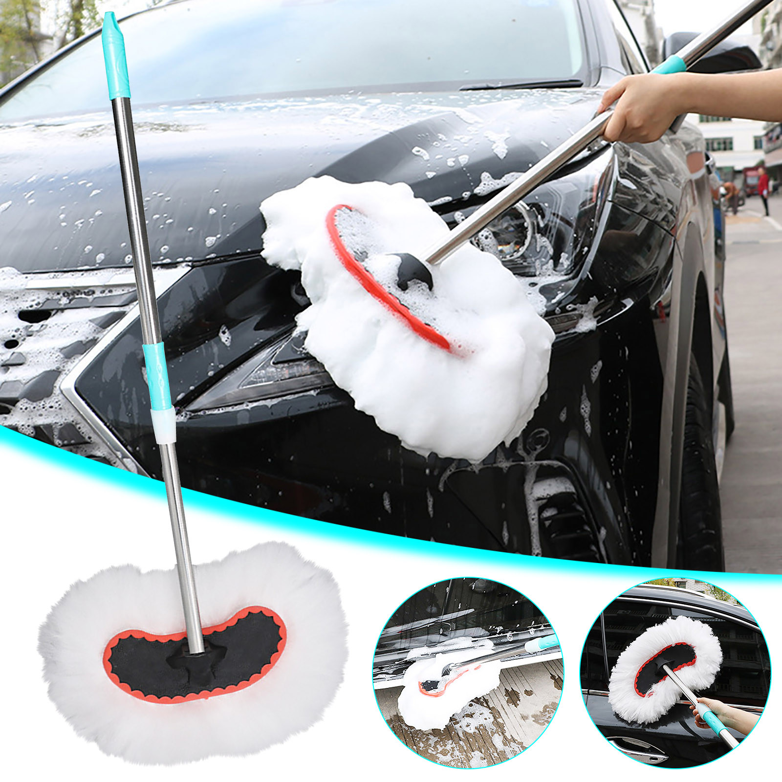 EGNMCR Car Washing Mop Long Handle Telescopic Mop Car Cleaning Duster Cleaning Tool Cleaning mop