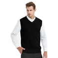 thumbnail image 1 of TOPTIE Chandail Sans Manches Uni pour Homme, Coupe en Coton Décontractée - Noir - G, 1 of 11