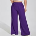 thumbnail image 4 of Timegard Plus Size Pants for Women High Waist Ruched Loose Comfy Lounge Pants Wide Leg Workout Trousers, 4 of 6