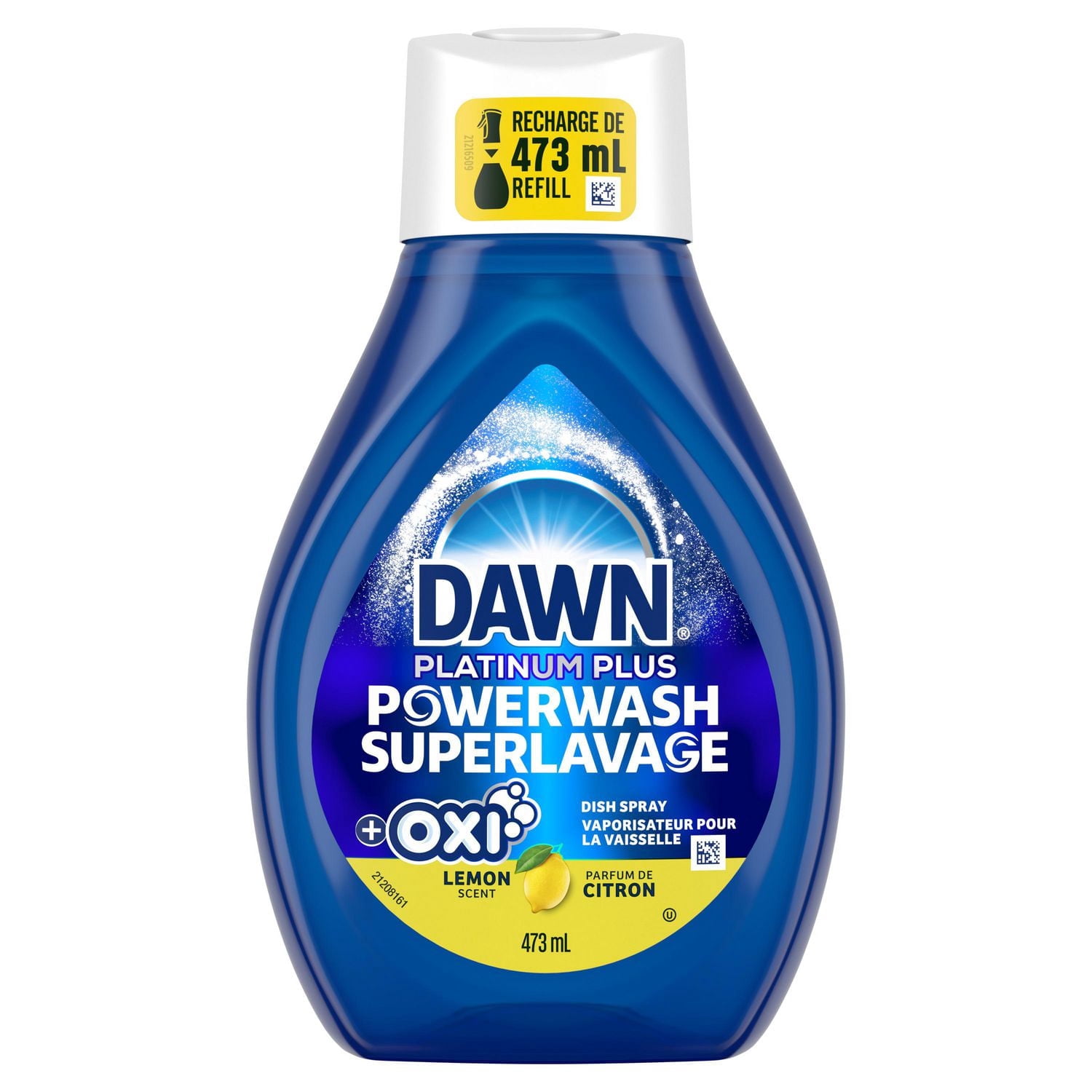 Dawn Powerwash Vaporisateur pour la Vaisselle au Citron, Recharge de Savon à Vaisselle Liquide 473ML