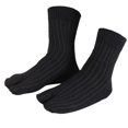 thumbnail image 1 of TISHITA Elastic Cotton Tabi Socks 2 Toe Socks Flip-Flops Socks Unisex Black, 1 of 8