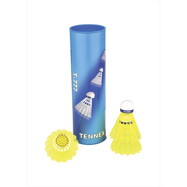 Tennex T 777 Volant de Tournoi en Nylon, Durable Jaune, Lot de 6