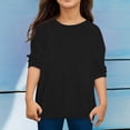 thumbnail image 2 of PMVFHDE T-Shirt à Manches Longues pour Enfants Garçons Filles Automne Printemps Col Rond T-Shirt Tops, Noir, 8-9 Ans, 2 of 4