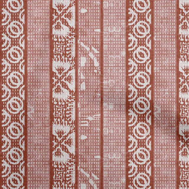 oneOone Velvet Brown Fabric Block Print Sewing Material Print Fabric By The Yard 58 Inch Wide