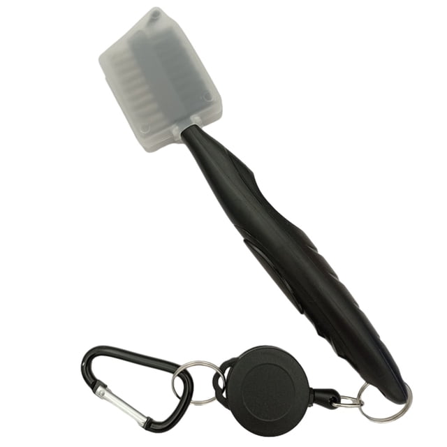 Redempat Stainless Steel Golf Club Brush Portable Solid Color Shoe Brushes Black with Lid 1Set