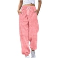 thumbnail image 1 of BLVB Womens Winter Fleece Sweatpants Drawstring Waist Joggers Pants Thick Thermal Comfy Lounge Trousers with Pockets, 1 of 5