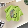 thumbnail image 5 of PMVFHDE Hauts pour Filles T-Shirts pour Filles T-Shirts Graphiques T-Shirts pour Fille Hauts d'Été Tendance pour Filles Hauts d'Été pour Fille T-Shirt Graphique Mignon pour Fille Col Rond Manches Courtes T-Shirt d'Été Vert Pâle, 5-6 Ans, 5 of 5