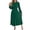 Green, variant on Ltctricy Maxi Dresses for Women Lantern Long Sleeve Crew Neck Ruffle Trim Smocked Waist Pleated A-Line Dress Cocktail Party Dresses