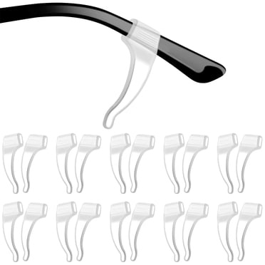 Miangastore 20 Pairs Silicone Eyeglass Ear Hooks Non-Slip Eyewear Ear Grips for Sunglasses Reading Glasses