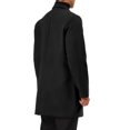 thumbnail image 3 of INSPIRE CHIC Men's Coat Notched Lapel Single Breasted Mid-Weight Long Sleeve Coat 2XL Black, 3 of 7