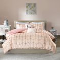 thumbnail image 2 of Intelligent Design Raina Ensemble de Couette Imprimé Métallique Blush/or Full/Grand, 2 of 6