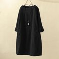 thumbnail image 2 of Robe Décontractée pour Femmes Grande Taille à Col Rond, Manches Longues, en Velours Côtelé, Unie, avec Poches, 2 of 9