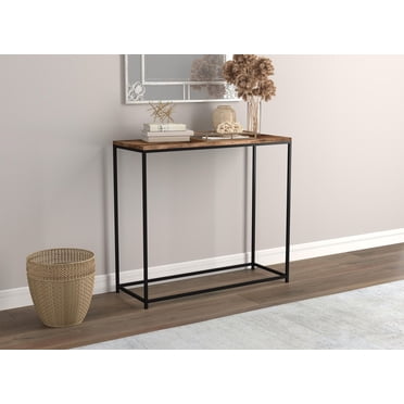 Safdie & Co. Table Console 31L Bois Brun Récupéré Métal Noir