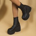 thumbnail image 1 of LSLJS Chaussures pour Femmes Mode Rétro à Talon Moyen Bottes Cavalières Hautes Élastiques Bottes Muffin Bottes Simples, Bottes Compensées Mi-Mollet pour Femmes, Bottes pour Femmes, 1 of 5