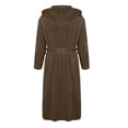 thumbnail image 2 of SHTXOZHI Men's Flannel Robe Warm Fleece HoodedSpa Bathrobe Winter Soft Robes with Pockets, 2 of 5