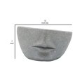 thumbnail image 5 of Benjara BM238183 7 x 12 x 12 Po Demi-Planteur de Résine de Visage Humain Incliné & 44; Gris, 5 of 5