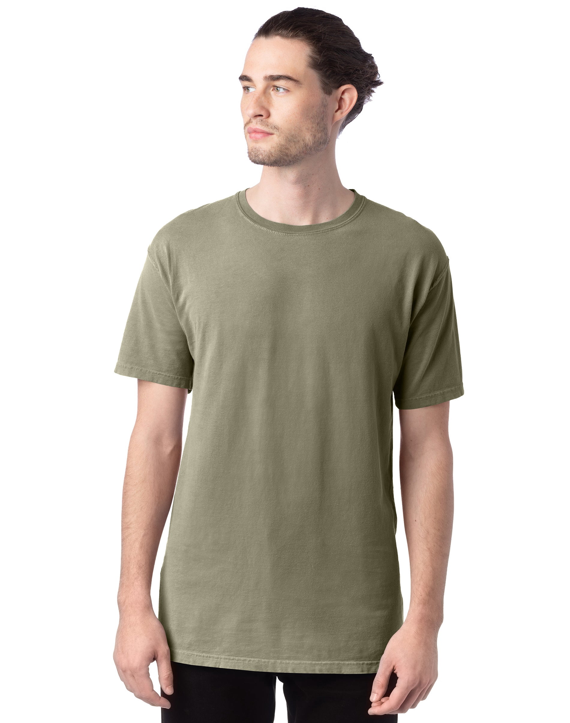 Hanes Mens Big ComfortWash Garment Dyed Short Sleeve Tee, M, Faded Fatigue