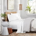 thumbnail image 2 of Purity Home 100% Cotton Twin Percale Bedsheet Set, 400 Thread Count Breathable, Super Soft, Cool & Crisp, 3-Piece, White, 2 of 4