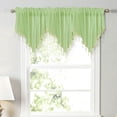 thumbnail image 1 of JilgTeok 4 Pcs Floral Sheer Lace Shade Window Curtain with Scalloped Edges and Rod Pocket Top for Easy Hanging Light Filtering Valances Drapery for Farmhouse, Kitchen, Bedroom Clearance, 1 of 5