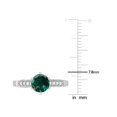 thumbnail image 2 of 1.00 Carat (ctw) Lab-Created Emerald Ring in 10K White Gold with Diamonds, 2 of 5