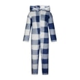thumbnail image 3 of Combinaison à Manches Longues pour Filles, Combinaison à Capuche à Carreaux à Manches Longues, Tenue de Nuit Décontractée d'Hiver avec Chaleur, Rouge, Manches Longues, 3 of 6