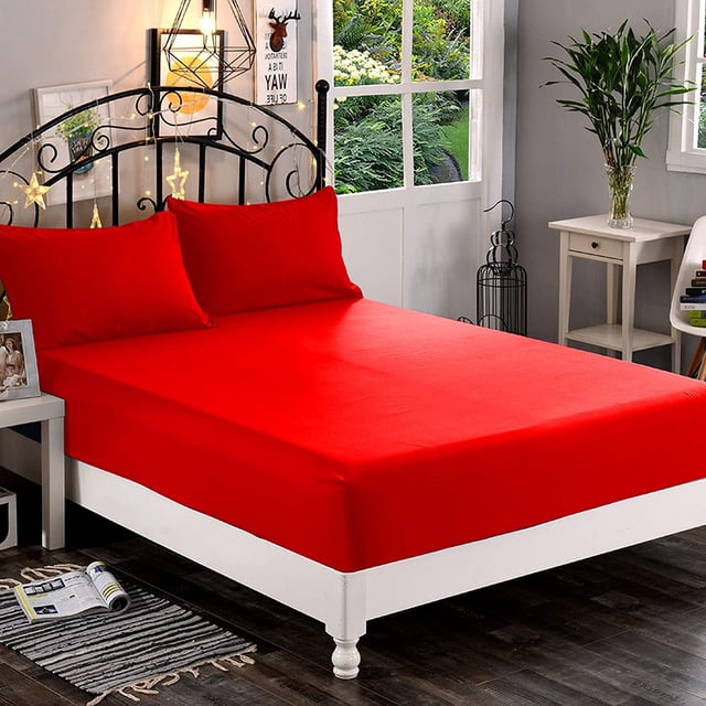 Mocassi Drap-Housse 1 Pce, 1500 Fils, Full, Rouge