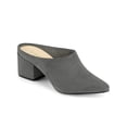 thumbnail image 1 of BLISSFUL STEP Women's Slides Block High Heels Slip on Pointed Toe Slide Mules Grey 7, 1 of 7