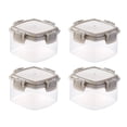 thumbnail image 1 of 4 Piece Mini Square Transparent Seasoning Bottles Set With Secure Leakproof Lids For Organized Kitchen And Outdoor Picnic Food Storage, 1 of 6